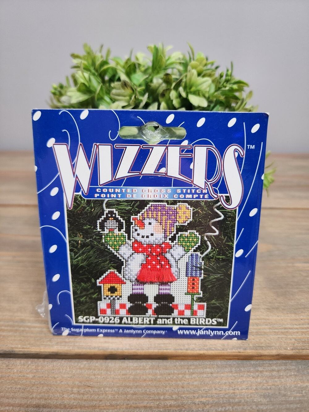 2001Janlynn Wizzers ALBERT AND THE BIRDS Cross Stitch Ornament Kit SGP-0926 NEW